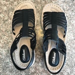 Women's Black Strap Sandals Size 8